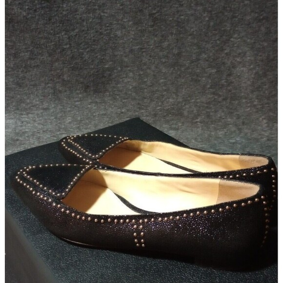 Vero Cuoio Black Loafer Shoes Womens Sz 6B Studded Slip On Embellished Flats * - Picture 14 of 16